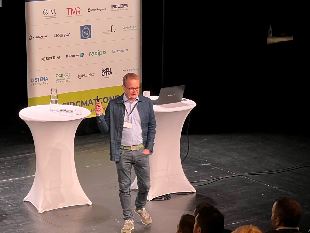 Our second conference day starts with:
Introduction to the world’s greenest battery – close the loop with recycling
Ingemar Ylikangas, Director of Business Development Revolt at Northvolt

#CircMatConf
