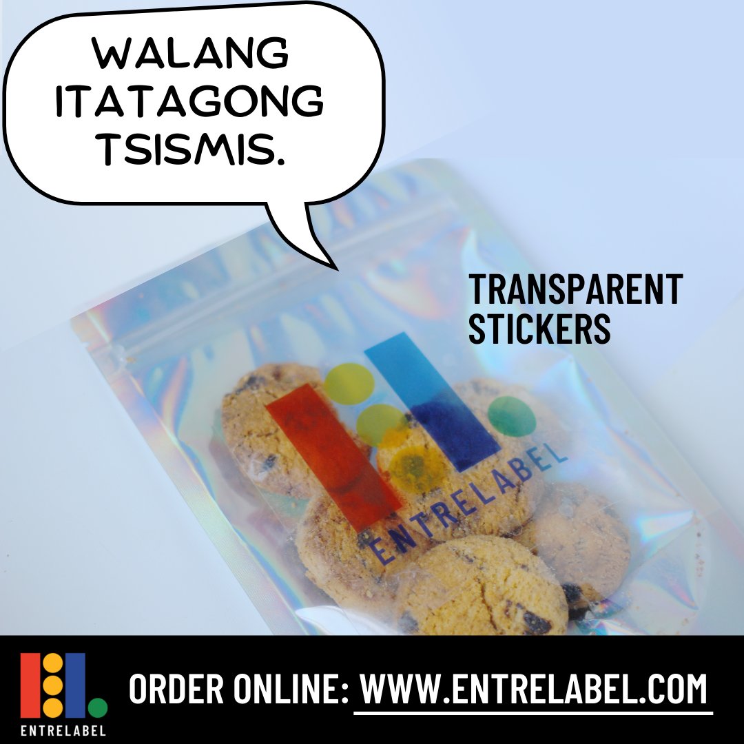 EntreLabel's tweet image. Clear as day! Get high quality transparent stickers with EntreLabel. #clearsticker #stickerlabel #entrelabel

Free Nationwide Shipping in the Philippines. Delivered to your Doorstep.
Order Online: entrelabel.com
Instant Quote: just go to