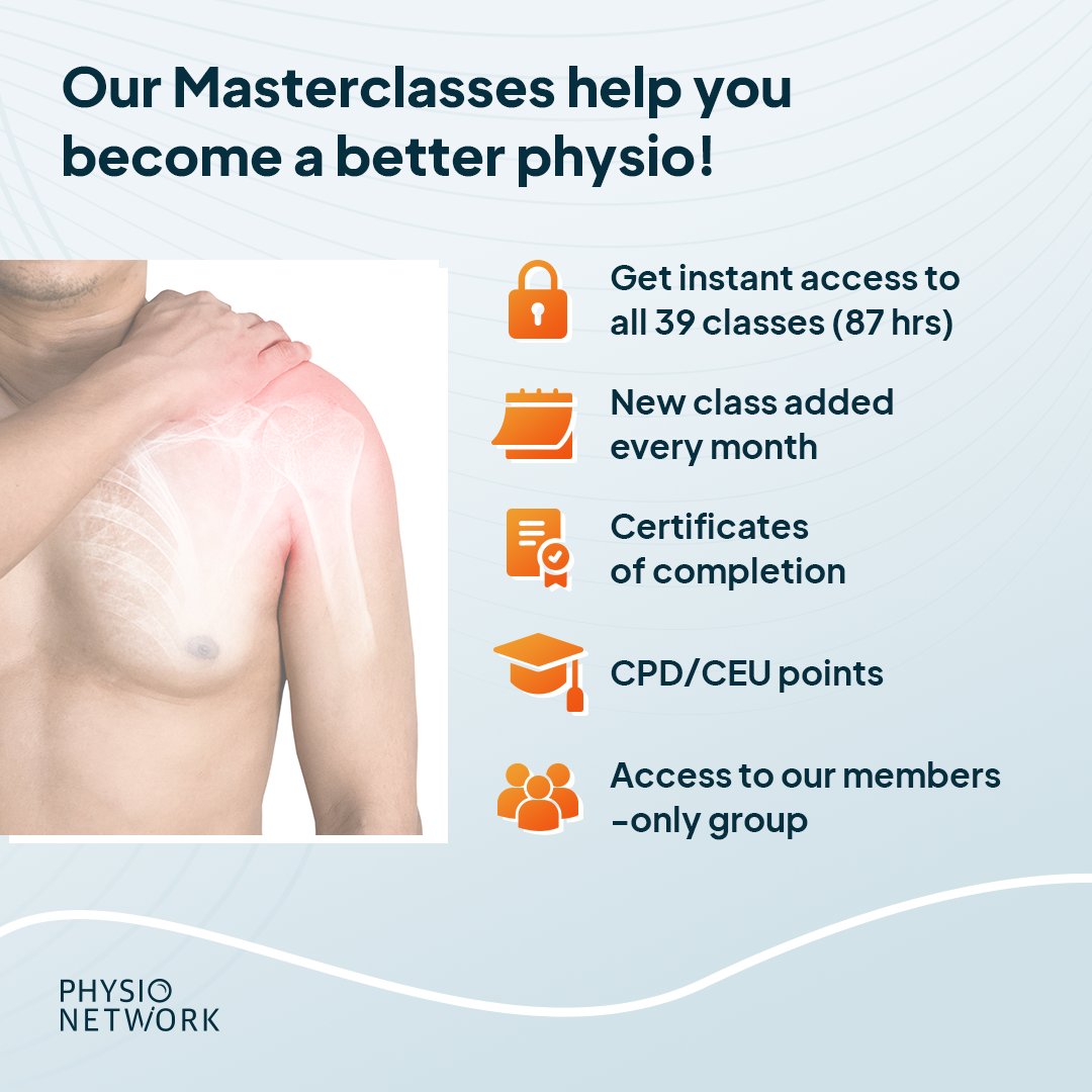 PhysioNetwork's tweet photo. 🥶 Frozen shoulder has challenged physios for years!

🍿 In our newest Masterclass, @ACadogan_NZ will teach you the most important things you need to know about treating this tricky condition

💡 Watch this Masterclass here with our 7-day FREE trial:

👉🏻 https://t.co/YlJNcj7q6G https://t.co/WsPaNJ98Cx