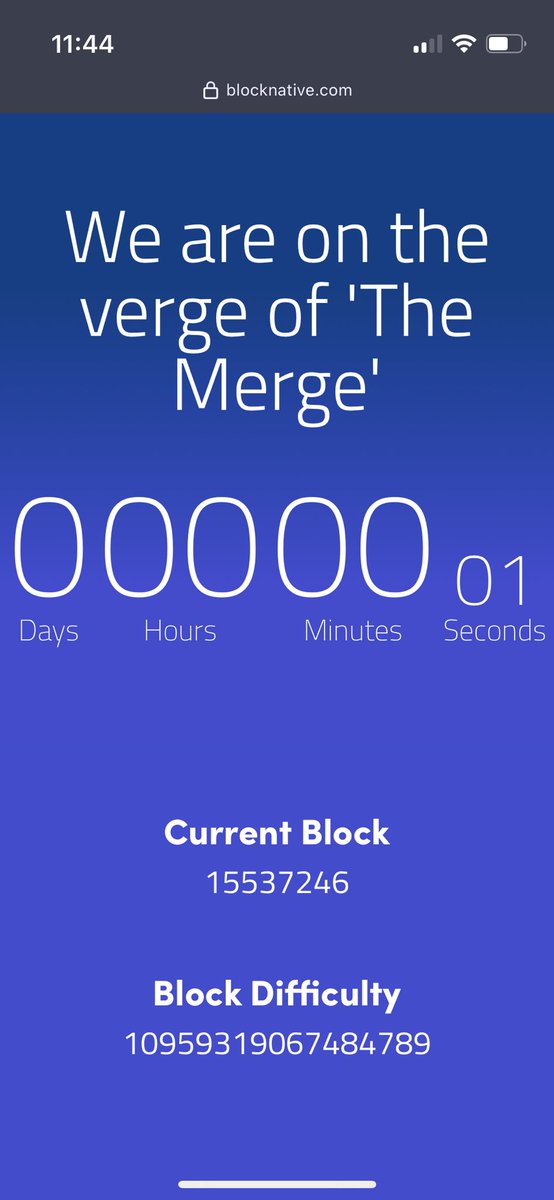 tauher_equity's tweet photo. @blocknative thanks for the timer 🙌

I captured the last second that Ethereum was Proof of Work 🥹 https://t.co/05Td2sSt7S