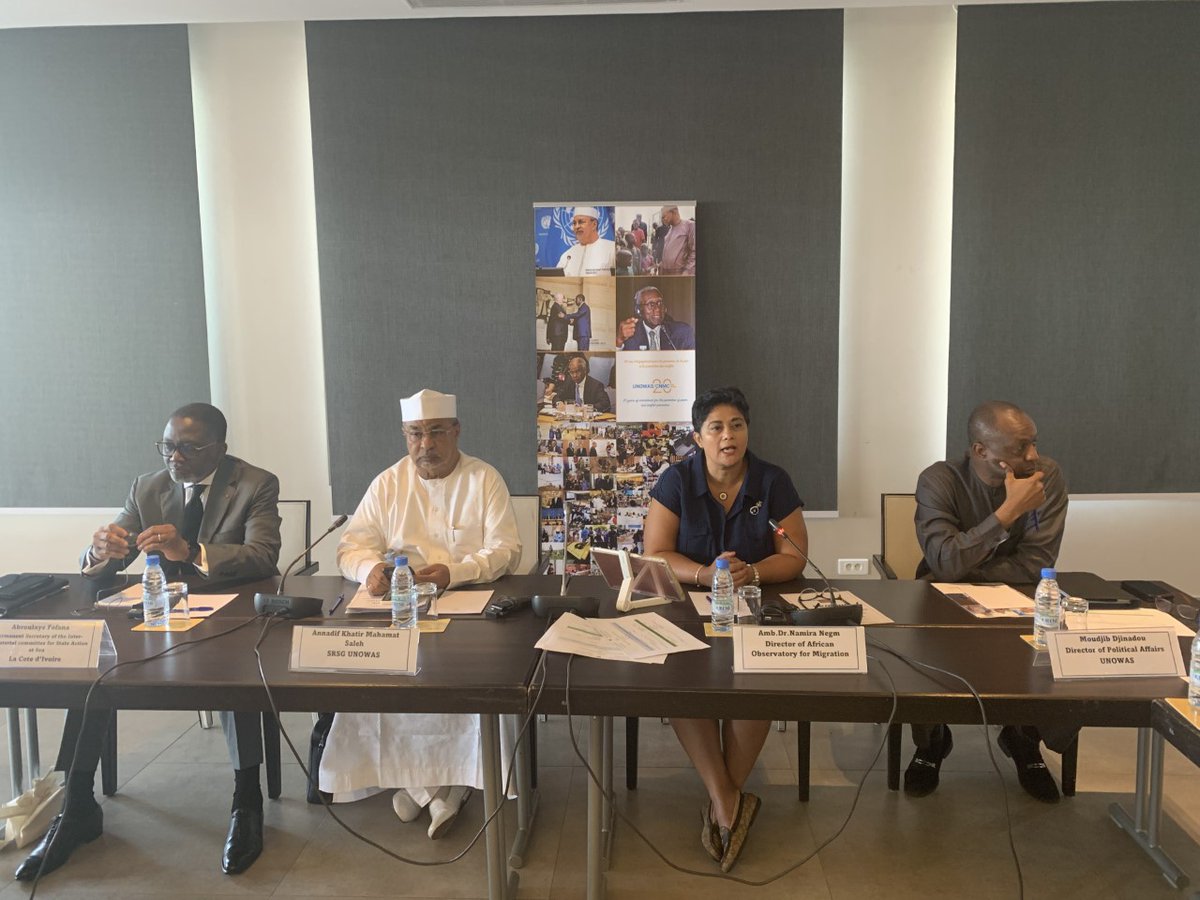 UN_UNOWAS's tweet photo. Aujourd'hui, #UNOWAS organise un atelier sur l'insécurité maritime dans le Golfe de #Guinée, avec des remarques d'ouverture du RSSG #ANNADIF. L'Amb. Dr. Namira Negm a commencé cet atelier avec des idées sur la Charte de Lomé et une stratégie maritime intégrée pour l'Afrique 2050. https://t.co/ffvPbSyA2p