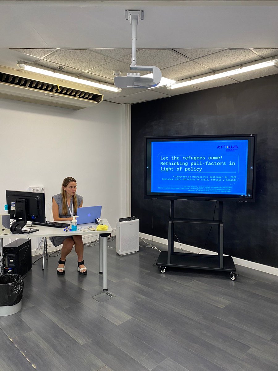 ITFLOWS1's tweet photo. ITFLOWS’ @ce_boland &amp; @ESMontijano presented ITFLOWS research findings in the presentation "Let the refugees come!” Rethinking pull-factors in light of policy” at the X Migration Conference 2022, hosted by the Ortega y Gasset Institute in Madrid, from September 14-16. #ITFLOWS https://t.co/azN7TKNSbv