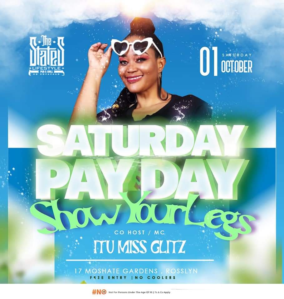 Theflyawayz's tweet photo. 1st of October 2022
We are the State's Lifestyle - Pub & Shisanyama
Food and drinks will be sold at the venue
Theme: show your legs
Pre birthday celebration
See you there... 💃💃💃💃💃💃💃💃
#bbw #payday #pretoria012 #misglitz #faceoflachocolata #sdudla #showyourlegs https://t.co/cPXhW3Le2S