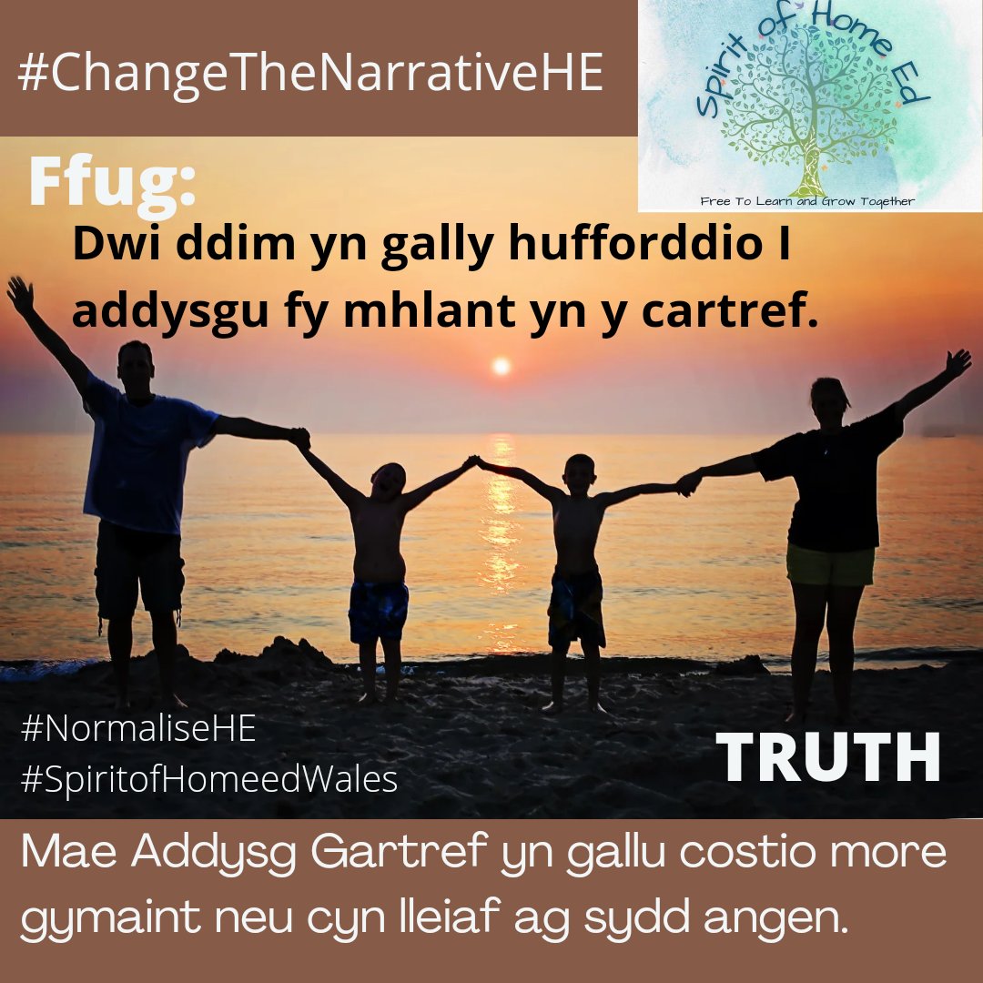 Myth:I can't afford to home educate.
Ffug: Ddwi ddim yn gally hufforddio I addysgu fy mhlant yn y cartref.
.
#ChangeTheNarrativeHE #NormaliseHE #SpiritofHomeedWales
<a href="/PrifWeinidog/">Eluned Morgan</a> <a href="/Jeremy_Miles/">Jeremy Miles</a> <a href="/childcomwales/">Comisiynydd Plant | Children's Commissioner Wales</a> <a href="/rocdaboss76/">Rocio Cifuentes</a>
