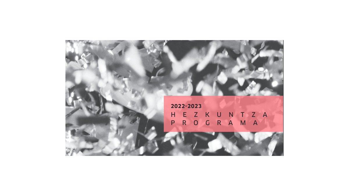 #Tabakalera|ko 2022-2023 hezkuntza programa zabaltzera gatoz. Iraskuntza munduan ari bazara, interesatuko zaizu. Lan-ildo eta elkarrekin egoteko modu ezberdinak bilduko ditugu. 

🗓️Eguna: Irailak 22, osteguna

👇Saioak:
➡️11:00 (EU)
➡️12:30 (ES)

ℹ️tabakalera.eus/eu/2022-2023-h…