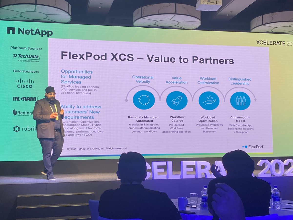 AmanMatharu's tweet photo. Powerful partnership with Cisco for #FlexpodXCS to cater hybrid cloud strategy for our customers…
.
.
.
.
#netappxcelerate2022 #netapp #netappcloud @NetApp @NetAppAPAC @NetAppPartners https://t.co/gehPdYW7Pd