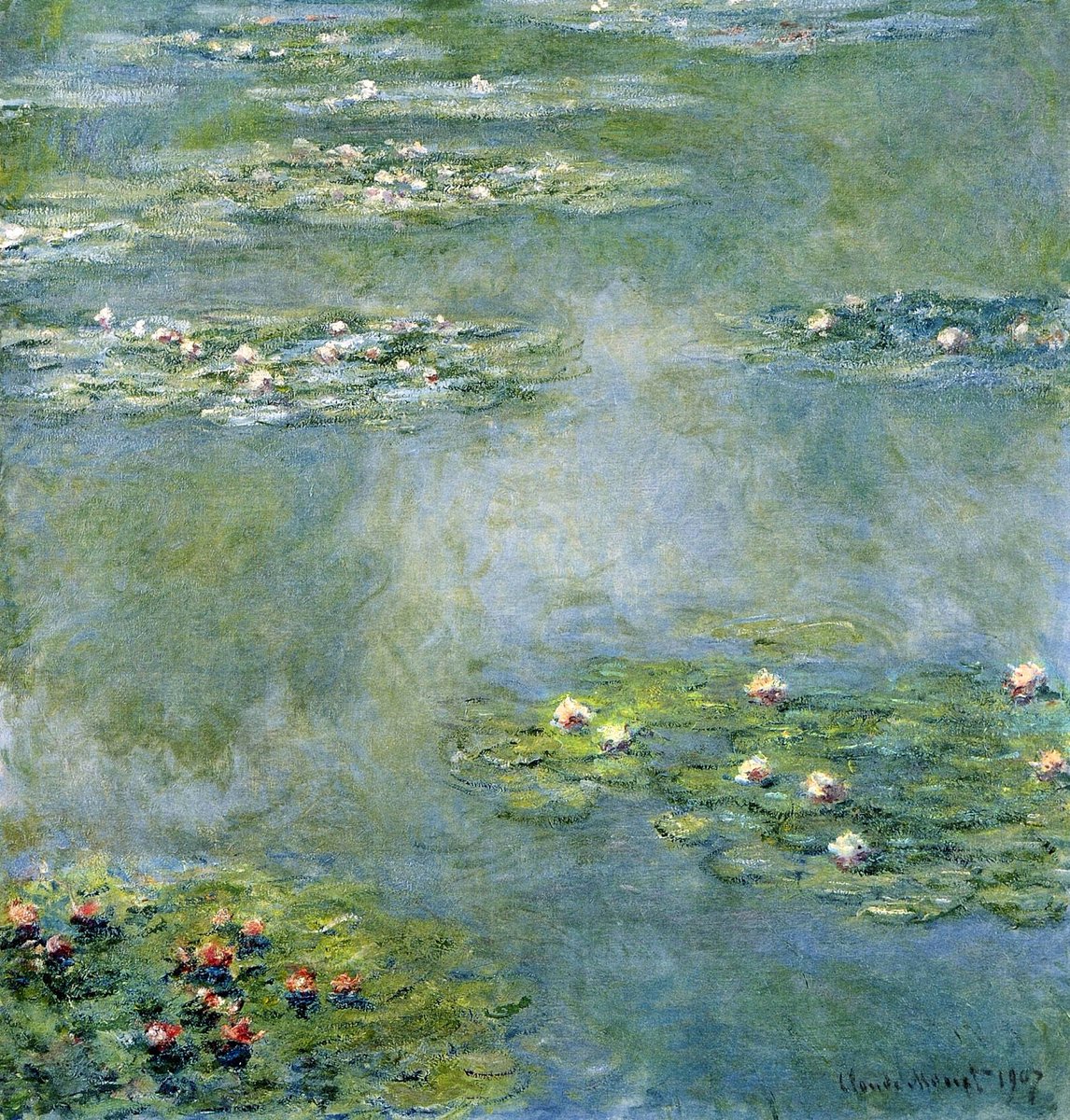 Water lilies paintings by Claude Monet