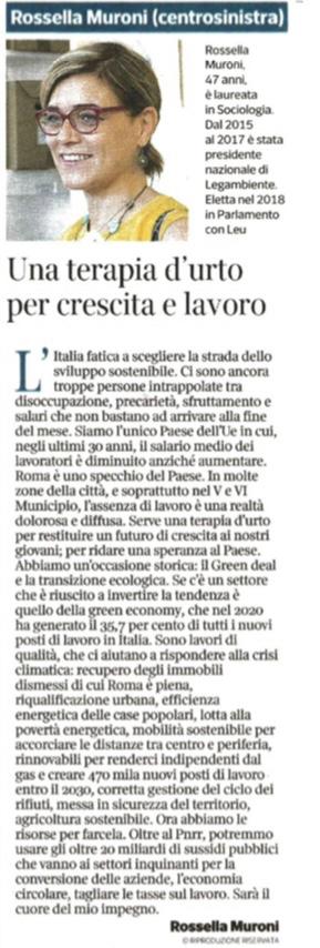 RossellaMuroni's tweet photo. Ieri il @Corriere mi ha chiesto perché i romani e le romane dovrebbero votare per me!

#ElezioniPolitiche22 #èora https://t.co/9cJ3pXQsSV