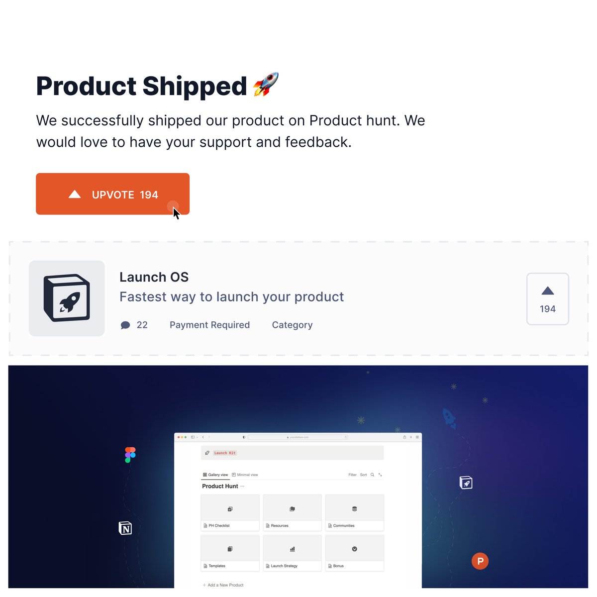 Hi there! 👋
We are live on <a href="/ProductHuntHi/">Product Hunt Hi</a>  🚀

LaunchOS: The fastest way to launch product.

Show your support on product.

producthunt.com/posts/launch-os

<a href="/launch_os/">Product launch OS</a> <a href="/balu14012001/">Balaji Rao (Pathange Balaji Rao)</a> <a href="/saurav_wagh/">Saurav Wagh</a>