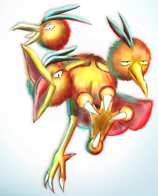 ドードリオPokémonUNITE参戦記念でイラスト描きました!#ポケモンユナイト #ポケモン  #ドードリオ #ポケモンイラスト #イラスト 