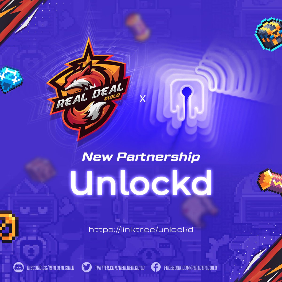 Take your assets into another metaverse 🌌 through Unlockd! 🔓

Finally, RDG got the key last September 10 to Unlockd - a new partner that will safeguard your assets while benefitting through a borrowing and lending scheme. 💫 

Come and join us, foxes! 🚀