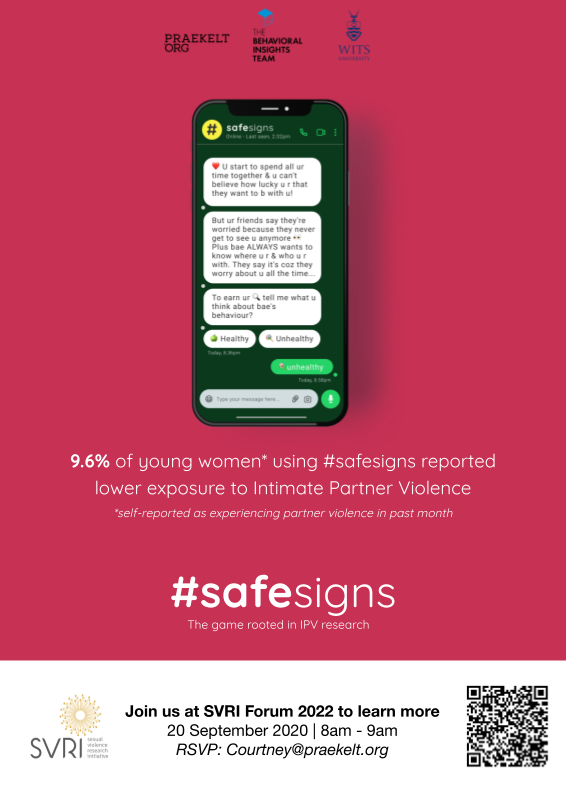 ReachHealth's tweet photo. #safesigns is an open-source toolkit delivering a WhatsApp chatbot experience with the aim to support young women in navigating intimate relationships.
#digitaltools #praekelt #SVRIForum2022 https://t.co/zuckuzl2E6