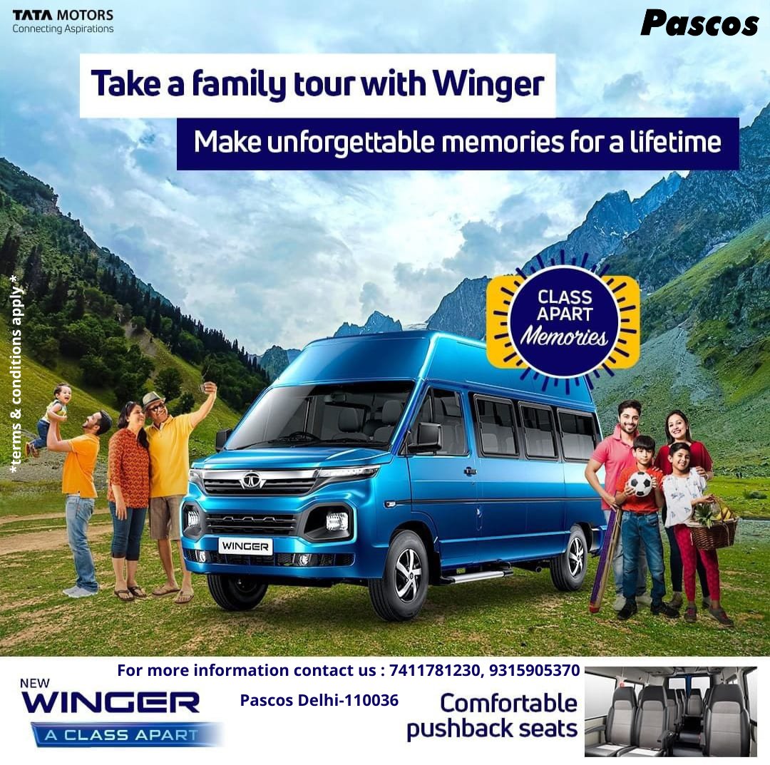 Now you can take a family tour with Winger and can make unforgettable memories for a lifetime.
So book today. ....
#TataCVatAutoExpo2020 #TataWinger #tatamotors #pascos #TataMotorsBS6Buses #TataMotorsBS6Winger #automobile #commercialvehicle #tatawinger