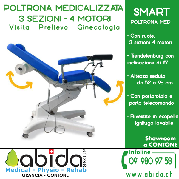ABIDAGROUP's tweet photo. POLTRONA MULTIFUNZIONE per VISITA, PRELIEVO, GINECOLOGIA con ruote – 3 sezioni – 4 Motori. ABIDA GROUP Propone soluzioni studiate per FISIOTERAPIE, STUDI MEDICI, CASE ANZIANI e OSPEDALI. Consulenza gratuita ed assistenza diretta.
 https://t.co/uiNRCc53Vj https://t.co/Dc7qGOujrs