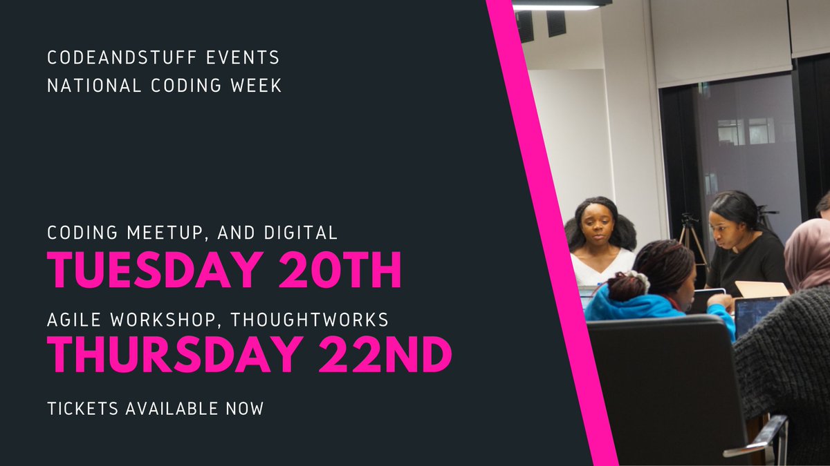 CodeAndStuff_uk's tweet image. It's national coding week next week.
We have 2 events organised, bother perfect for any women or non-binary people looking to get into tech.
Tickets and more info available on Eventbrite. ow.ly/hlly50KJTwc
#NationalCodingWeek #CodeandStuff #Womenintech #nonbinaryintech