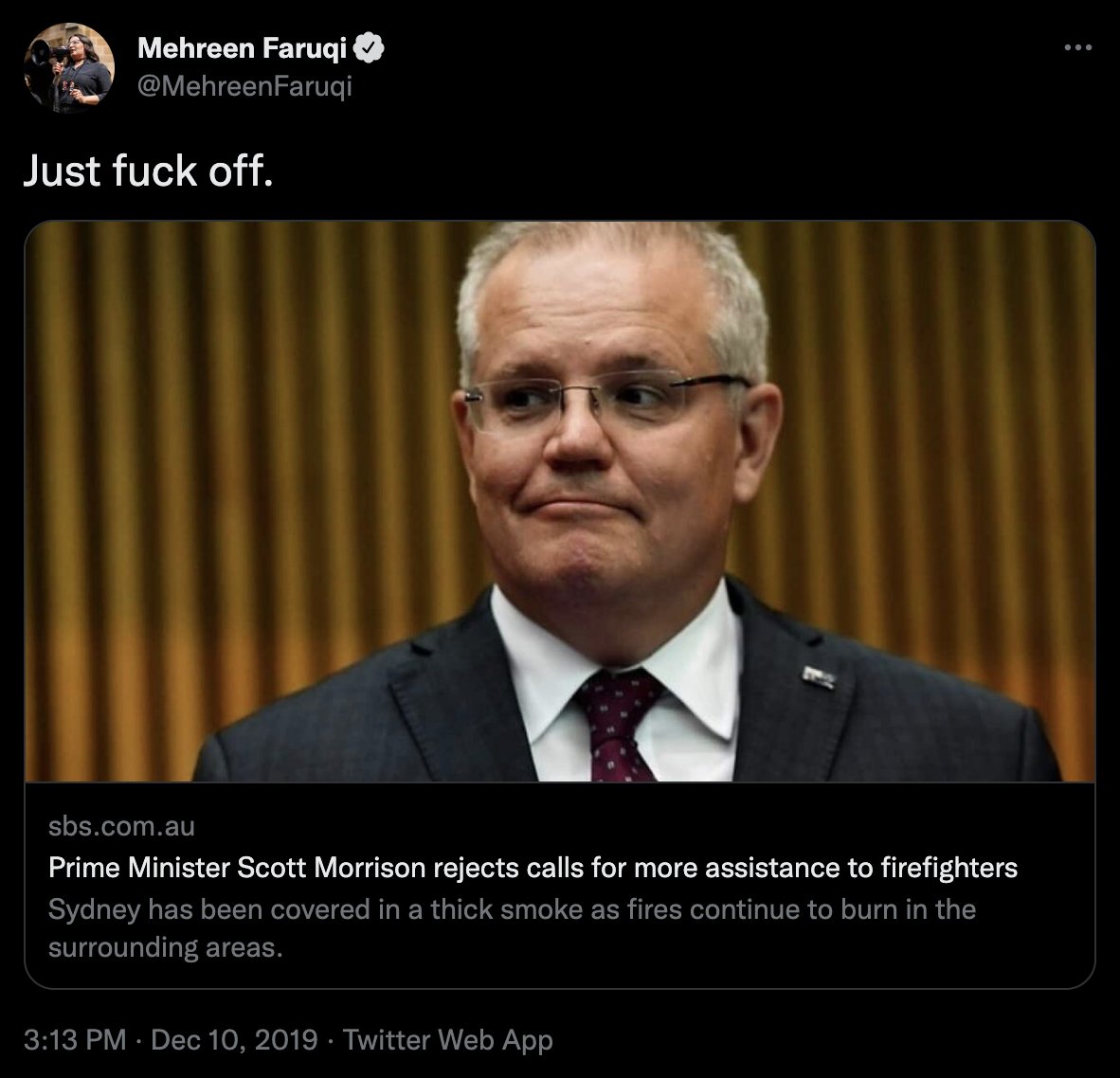 CaldronPool's tweet photo. The woman who told the Prime Minister to "f*** off" is mad because @PaulineHansonOz told her to "p*** off." 🤔 https://t.co/lbYf7KmbUe