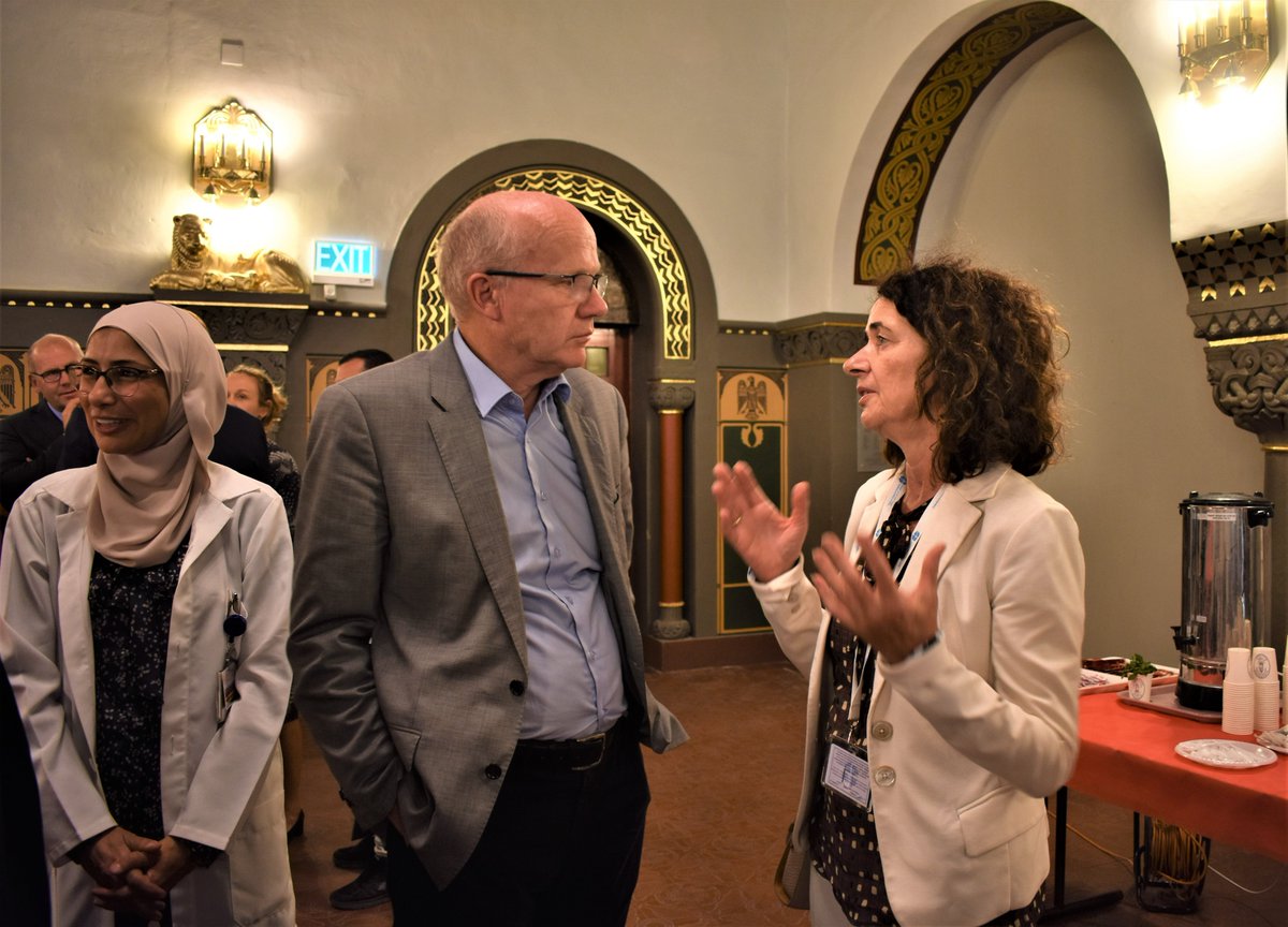 AVHospital's tweet photo. A high-level delegation from the Norwegian Parliament visited Augusta Victoria Hospital as part of a broader visit to the region. AVH CEO Dr. Fadi Alatrash, LWF representative Sieglinde Weinbrenner and part of the hospital staff welcomed the delegation. https://t.co/k1QEt6Inje
