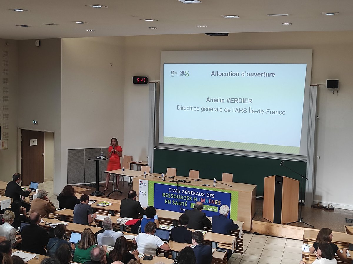 Inauguration par @_AmelieVerdier DG @ARS_IDF des États généraux des ressources humaines en santé @iledefrance Objectif ? Partager les idées et les solutions 🧐 #EGRHenSante