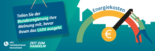 Energiekrise: Postkarten-Aktion für Händler // Verschaffen Sie sich Gehör und teilen uns auf einer digitalen Postkarte unter zeitzumhandeln.hde.de/digitale-postk… Ihr Anliegen an die Ampel-Koalition mit. Der <a href="/handelsverband/">Handelsverband HDE</a> wird Ihren Beitrag dort vorbringen.