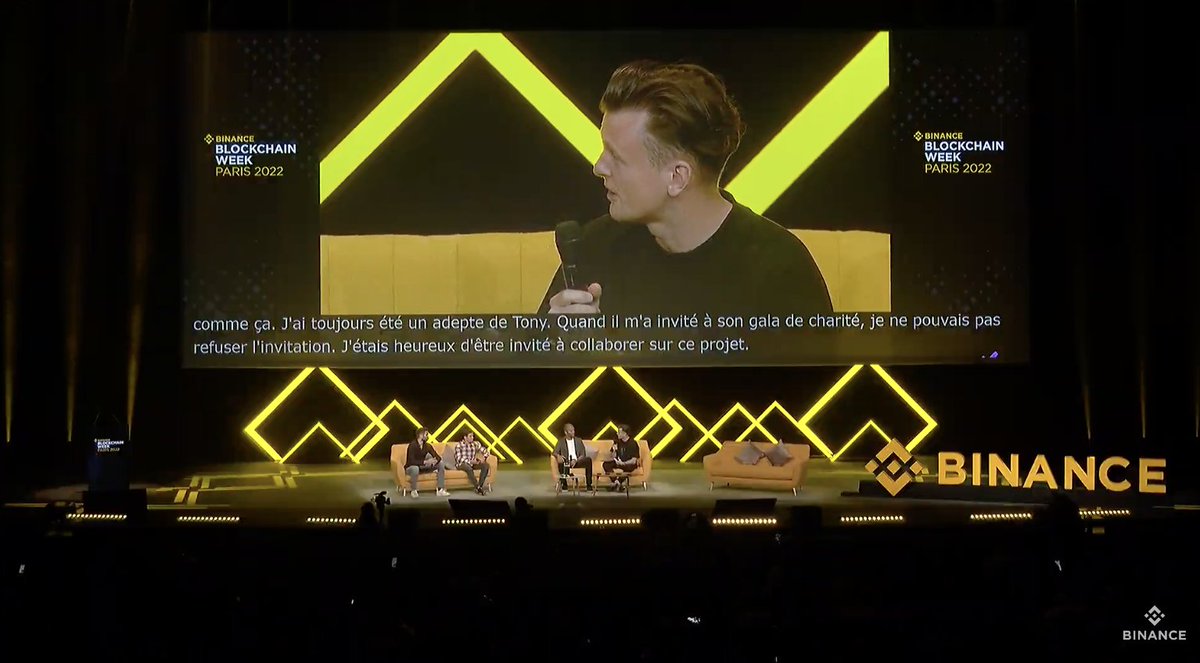 Live on stage: @tonyparker joins #Binance VP, Global Marketing James  Rothwell, popular NFT artists @DurixJulien and Alan Terrisse.