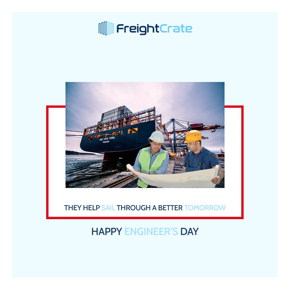 freight_crate's tweet photo. Happy Engineer's day. 
Thank you to all the engineer's whose innovations and ideas have made lives easier. 

#freightcrate #engineersday #innovation #efforts #bettertomorrow #ideas #shipping #logistics #import #export #infrastructure #containershipping #aircargo #airfreight https://t.co/HcTPdM1yav