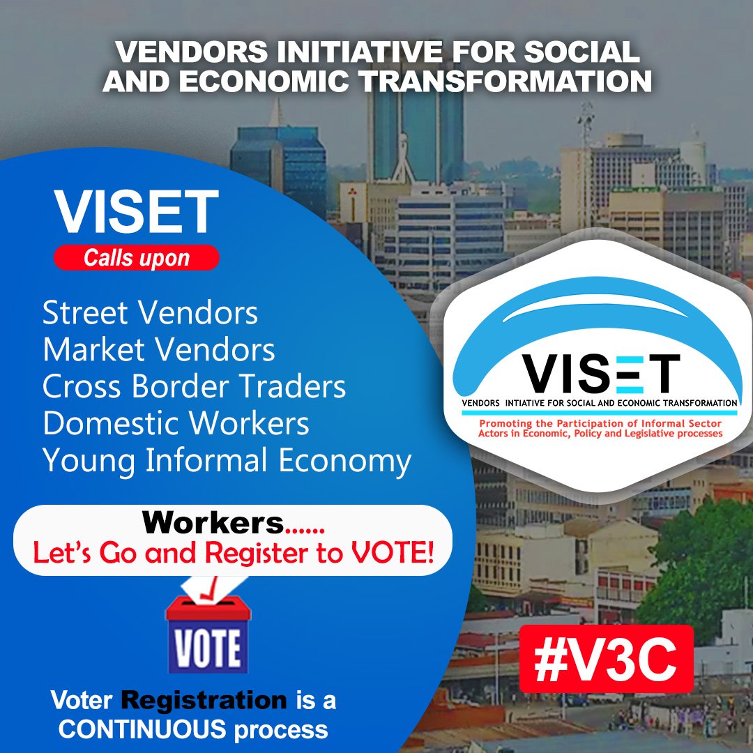 visetinfo's tweet photo. As the #V3C continues to gather momentum, we urge our members to take time from their busy schedules to go &amp; register. Registering to vote &amp; going out to vote is one of the ways to protect our democracy. @samwadzai @memorykadau  @tsunga_arnold @accountlabzw @Makil @SiphoMalunga https://t.co/QkcklwwDUC