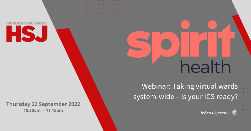 Webinar: In association with virtual wards provider @SpiritHealthUK, an expert panel will discuss the challenges and benefits of implementing #virtualwards across the entire health care system. Thursday 22 September 2022 – 10.30am-11.15am Register today: bit.ly/3Qx0ScT