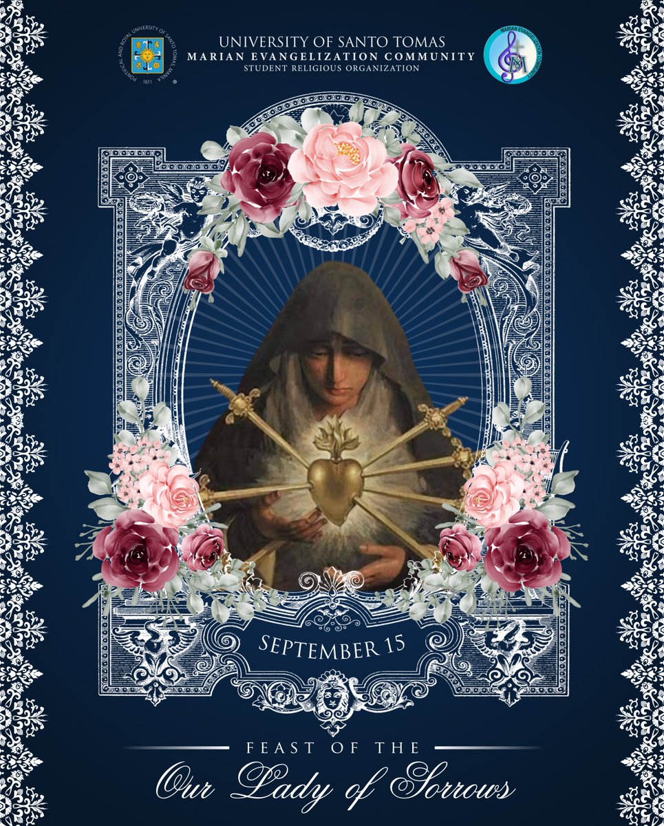 official_ustmec's tweet photo. Today, we celebrate the feast of Our Lady of Sorrows.

The principal biblical references to Mary’s sorrows are in Luke 2:35 and John 19:26-27. The Lucan passage is Simeon’s prediction about a sword piercing Mary’s soul; https://t.co/TWk3zrYFcQ