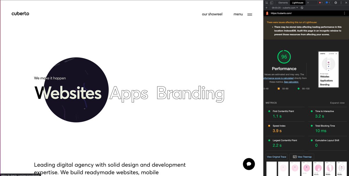 I've never seen a fancy website like the one from <a href="/cuberto/">Cuberto</a> with lots of animations using <a href="/greensock/">GSAP</a> with a great lighthouse score on mobile. would be amazing to see a tutorial on how you guys achieved that! 😍