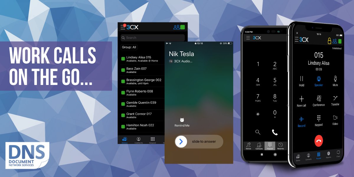 No matter if you are on the road, at home or away from your desk, with 3CX you can receive work calls via your mobile 📲

You can also instant message your team as well as set your status to busy so ensure your meetings are undistributed.

#communications #3cx #problemsolvers