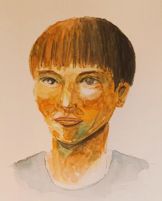 緑や紫を顔に使ったりする着彩方法をYOUTUBEを見てやってみた。面白～い!#illustraion 