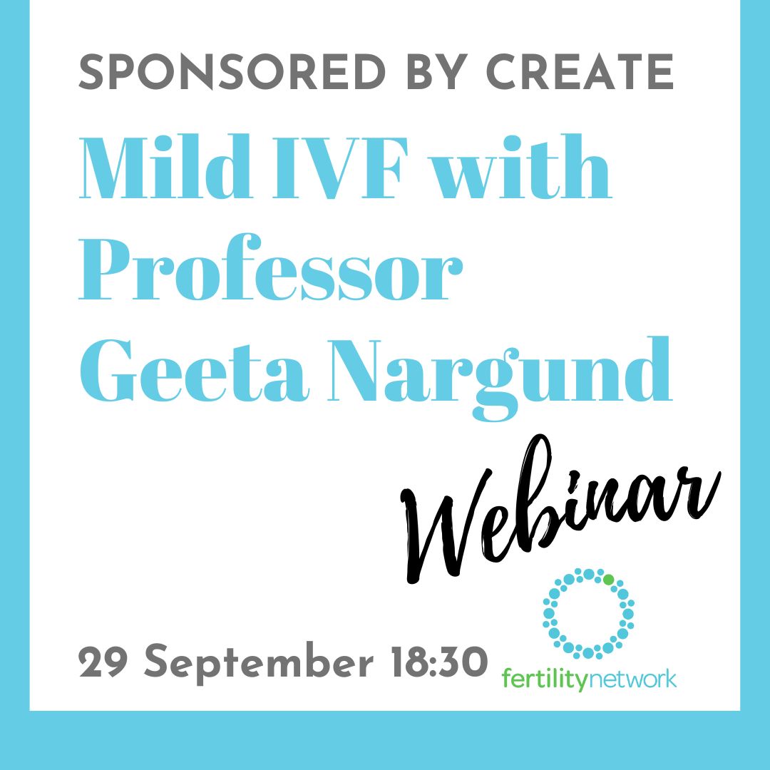 FertilityNUK's tweet photo. Join us on Thu 29 Sep at 6.30pm for a webinar on mild #IVF with #fertility expert Prof @GeetaNargund The event is sponsored by @CreateIVF
Register for the free event at https://t.co/o2Y1qv4Ws2 or scan the QR code
Email any qus beforehand to anya@fertilitynetworkuk.org #mildIVF https://t.co/e6N9XRTOwt