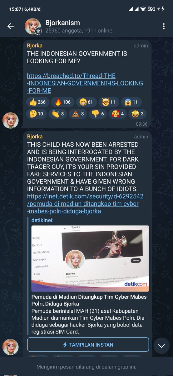 SltyVin's tweet photo. yeah !! its not #Bjorka fault.
they try to be someone without think about the risk 😅

#Bjorka #bjorkanism #bjorkanesian https://t.co/TUL1QmqKqB