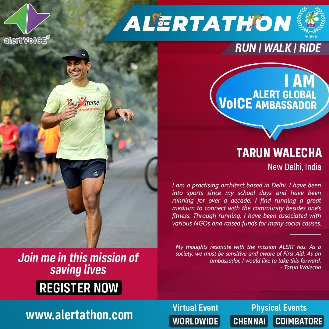 alertngo's tweet photo. Please have a round of applause for @tarun_rw from New Delhi,India, as our Global VoICE Ambassador (GVA).Tarun wishes to help us spread importance of First Aid & saving lives in the society by being an ambassador of #ALERTATHON2022.
#8thedition #voiceambassador #runtosavelives https://t.co/rCrWCdg4Jr