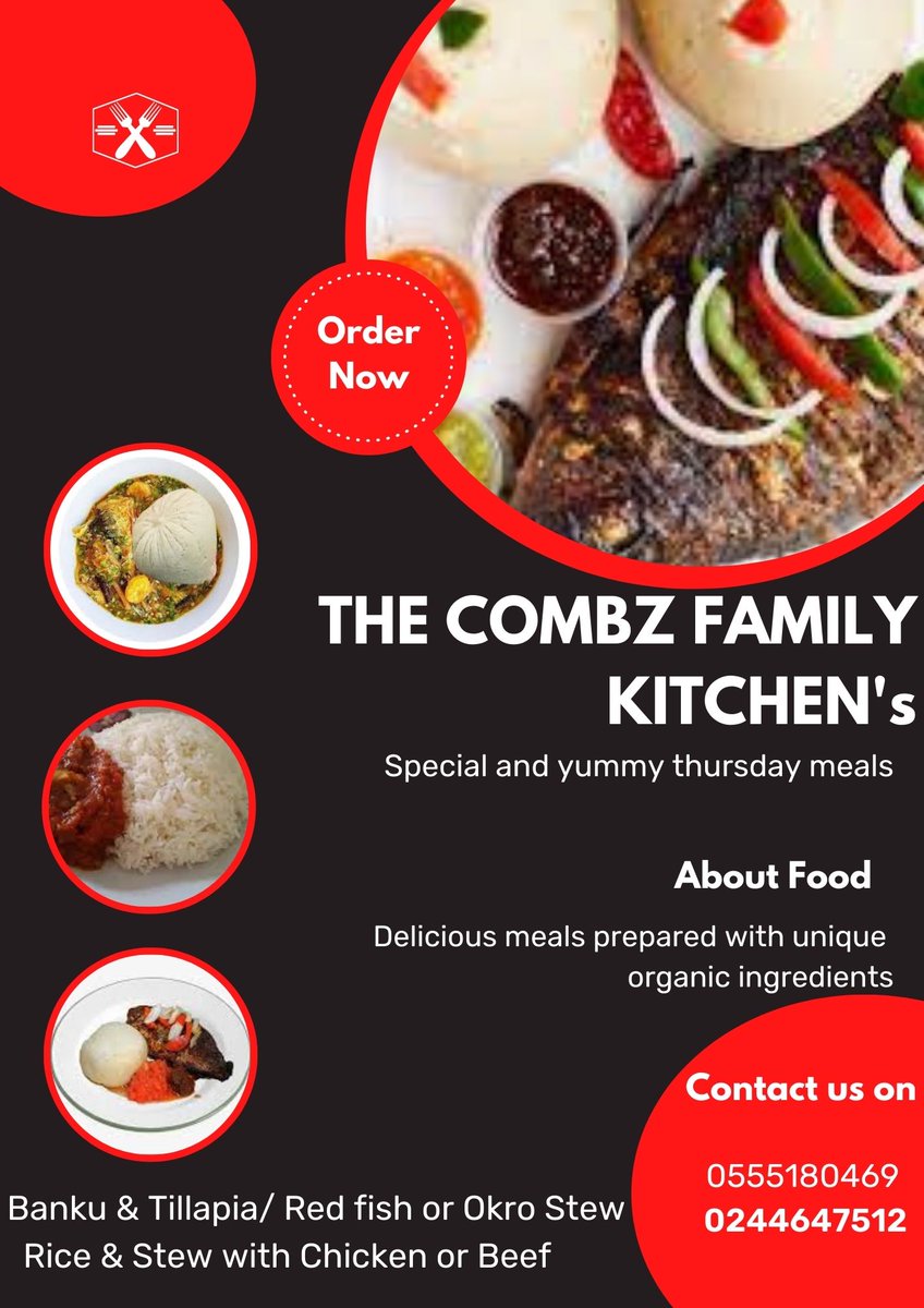 CombzfamKitchen's tweet photo. Hello Kumasi 👋 We're receiving orders! Order now! We deliver on time! https://t.co/uyVfcLyakj