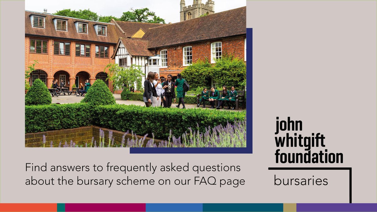 We grant over £6.5 million a year in financial support at our three schools. We’ve collected our most asked questions and put them together with answers on our website: johnwhitgiftfoundation.org/education/burs… #CroydonBursary
