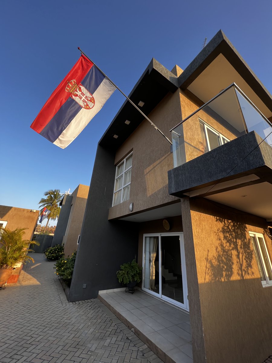 SRBinGhana's tweet photo. @SRBinGhana wishes a happy September 15, Serbian Unity, Freedom and National Flag Day #Serbianunityday! This year our flag also proudly fly at the new Embassy of Serbia in Ghana as a symbol of our heroic past and bright future! 🇷🇸🇷🇸🇷🇸 https://t.co/gt6YFfIznd