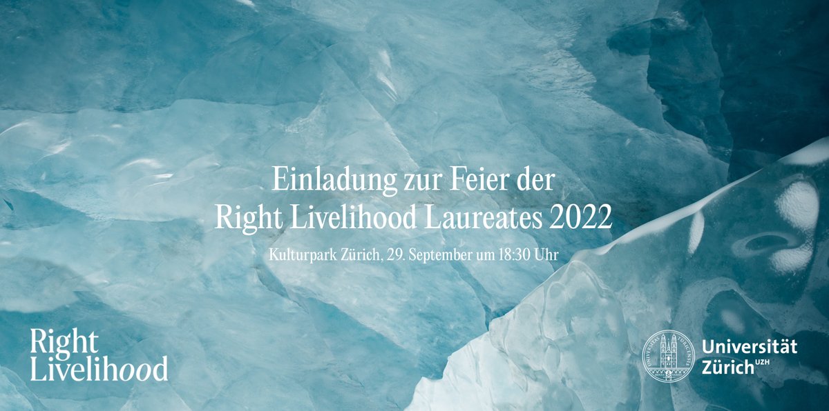On 29 September, @rightlivelihood will announce this year's winners of the 'Alternative Nobel Prize' in Stockholm. We therefore cordially invite you to celebrate this with us at Kulturpark Zürich! The event will be held in German. @UZH_en Registration via invajo.com/l/mIw4HG88ry