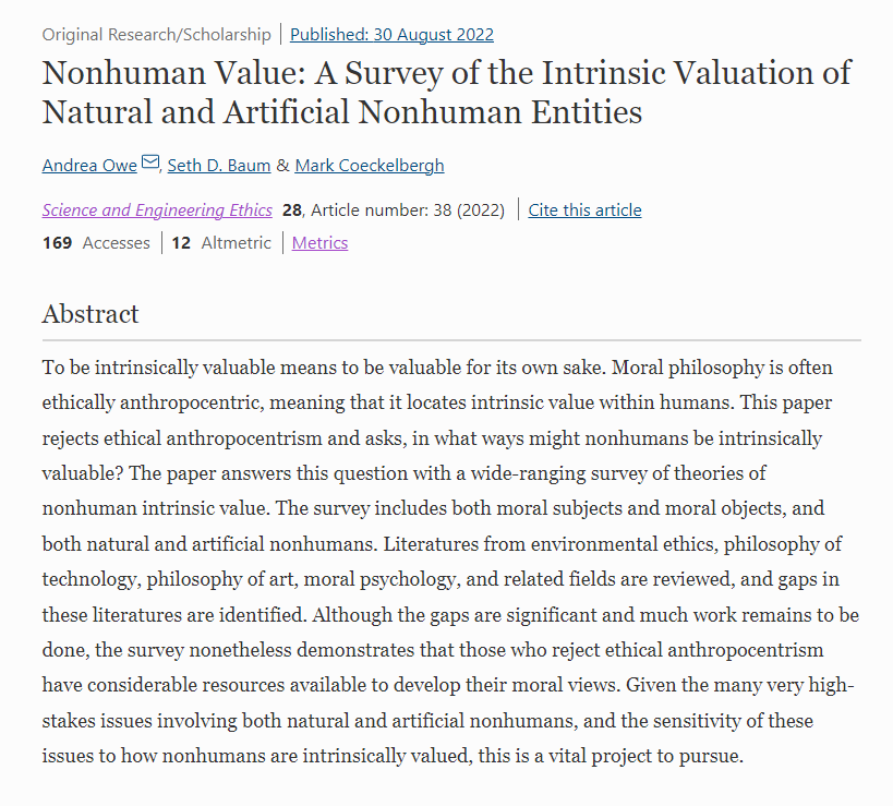 Andrea Owe - Existential Risk from the Wild tweet media