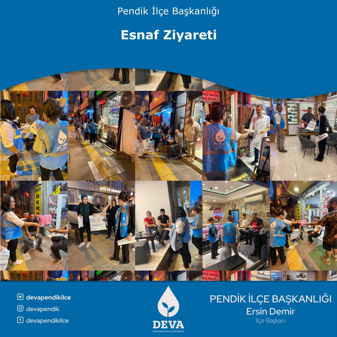 DevaPendikIlce's tweet photo. #DevaPartisi Pendik İlçe Başkanlığı olarak Pendik çarşısında esnaf ziyaretleri gerçekleştirdik. Vatandaşlarımızın sorunlarına kulak verdik. Üye kayıtları gerçekleştirdik. 
@alibabacan
 
@ersindemir00
 
#deva #alibabacan #devapendik #pendik #pendikçarşı #pendikesnafı #esnaf https://t.co/xF9klbnHmb