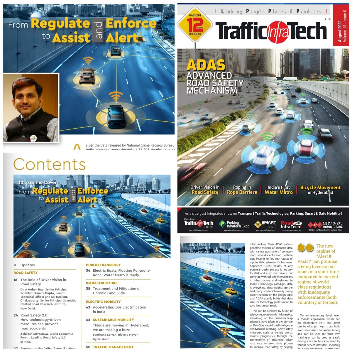 pandeyrs's tweet photo. From #RegulateAndEnforce to #AssistAndAlert. What India can do with #Technology4Safety to solve it's unique #TrafficPattern and #Inadequate enforcement capability and #Culture.
Read it on @Trafficinfratec Magazine:
https://t.co/s5PicaqqdW

#PassionWithPurpose https://t.co/mFwmNx1hDb