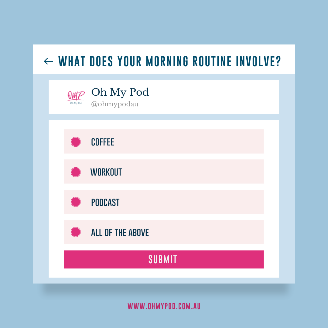 ohmypodau's tweet photo. Fit a podcast into your morning routine!

Listening to a podcast can be a great way to:
🌞 motivate you to get out of bed, or 
📰 get up to date with the morning news, or 
👉 give you direction for the day!

Plus it can be a lot of fun, too!

Do you pod in morning? https://t.co/Z6dDLjeQVt