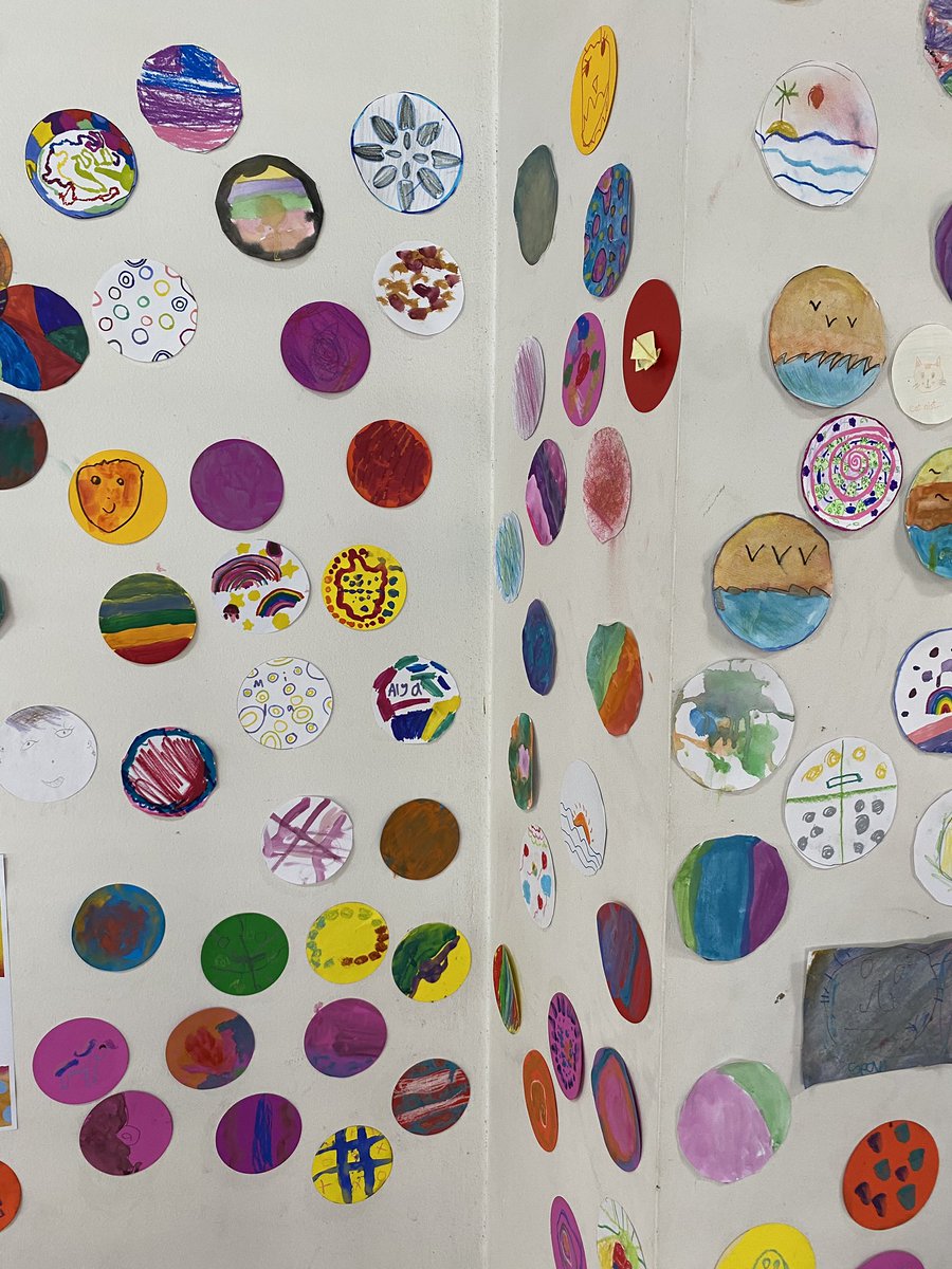 annadeibisu's tweet photo. #NISTis celebrating #InternationalDotDay in the art dept. an explosion of creativity in the corridors. Every ES NIST artist had the opportunity to create and exhibit! And curate where they wanted their dots to go… I love the ones that sneakily appeared around the elevator😀 https://t.co/JdikwsXbam