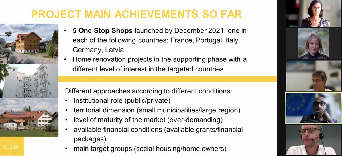 EuropaRenovate's tweet photo. The first of the @EuropaRenovate 2022 Retro Talks has just started! Our Project Coordinator @silvio_nigris is introducing our Project and the main goals achieved so far. Interested in the "Quality & Impact of Deep #Energy #Retrofits"? Join us now at https://t.co/QaP0a81nUS https://t.co/ZJ0vK6x8Oo