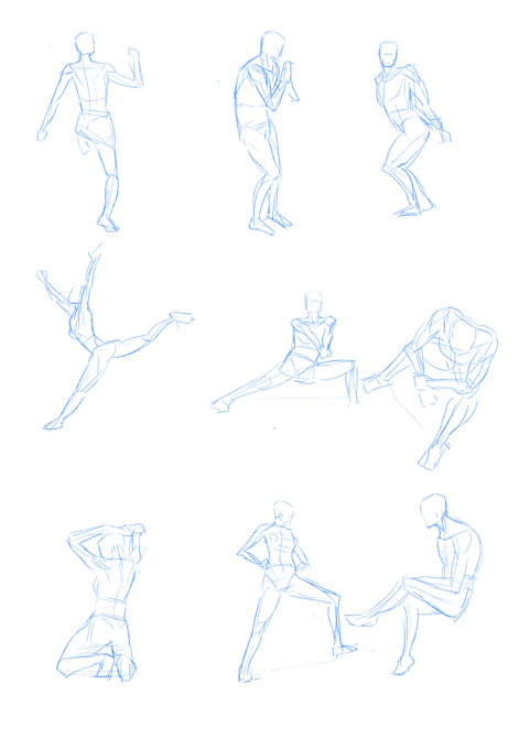 雰囲気でジェスチャードローイングをしている 