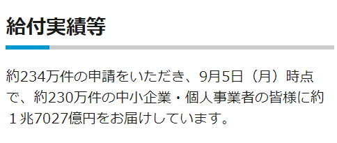 2400_jp's tweet photo. 給付実績　9/15時点
何度リロードしても変わらない。
もう本件の担当者が居なくなったのだろうか。

#事業復活支援金 https://t.co/kZKPvP6L77