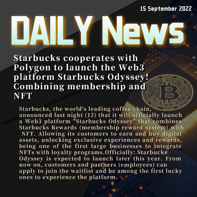 Starbucks cooperates with Polygon to launch the Web3 platform Starbucks Odyssey! Combining membership and NFT

-RT + follow 
<a href="/thesecurecrypto/">Secure Crypto</a>

#Starbucks #Polygon #Cryptocurency