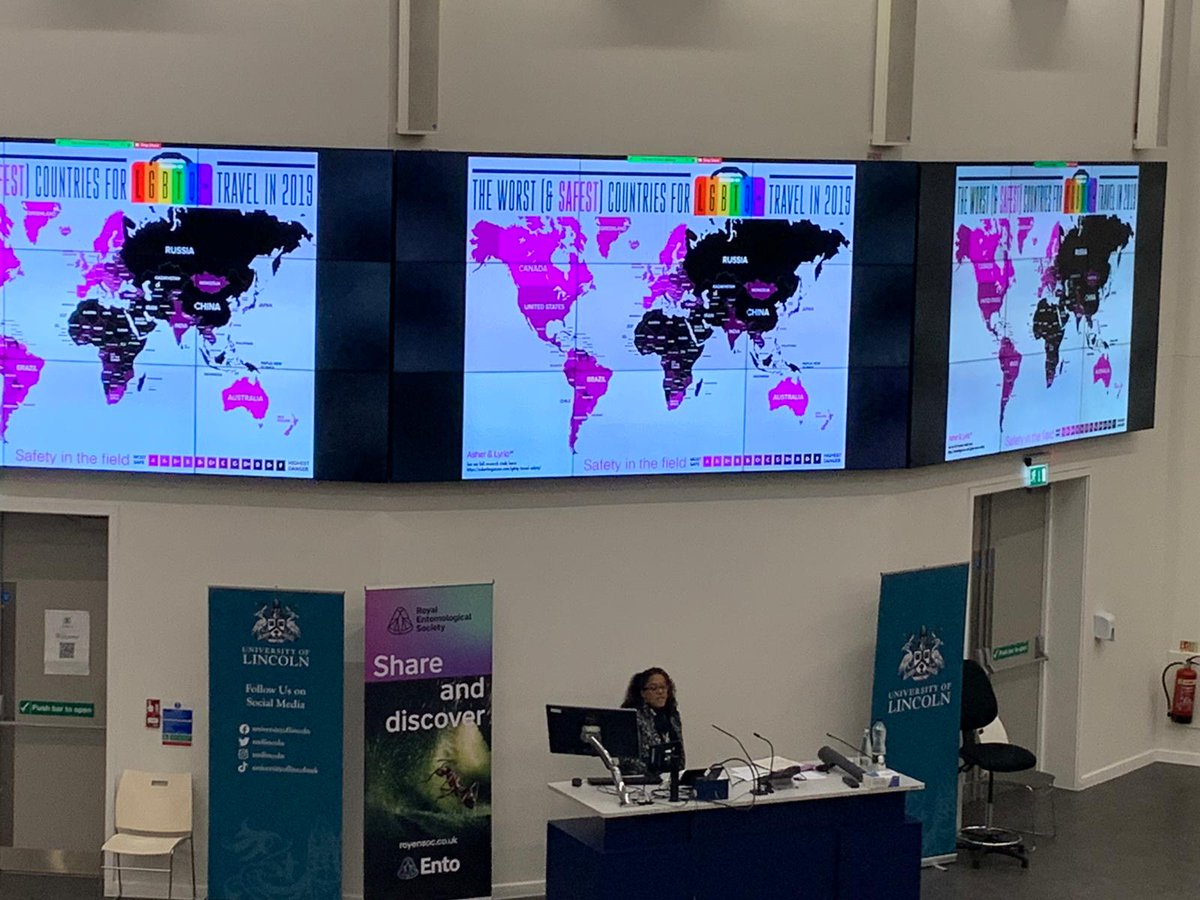 RoyEntSoc's tweet image. @JessicaWareLab talking about keeping her team safe in the world’s least (and most) safe countries for #LGBTQ+ researchers 

#queerscience #LGBTQIA
#Ento22 #Entomology #Science #Education #Research