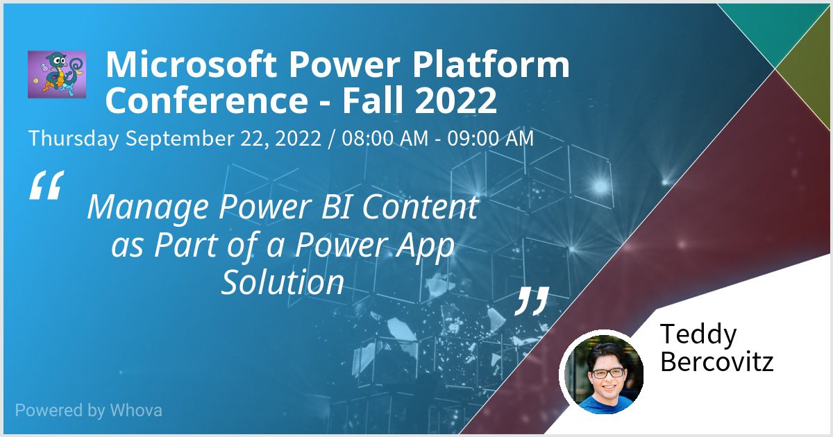 Teddybbb's tweet photo. I am speaking at Microsoft Power Platform Conference - Fall 2022. Please check out my talk if you're attending the event! #MPPC22 #PowerApps #PowerVirtualAgents #PowerPages #PowerAutomate #PowerBI #MicrosoftPowerPlatform #Dynamics #Dataverse https://t.co/my3QxsrLIe