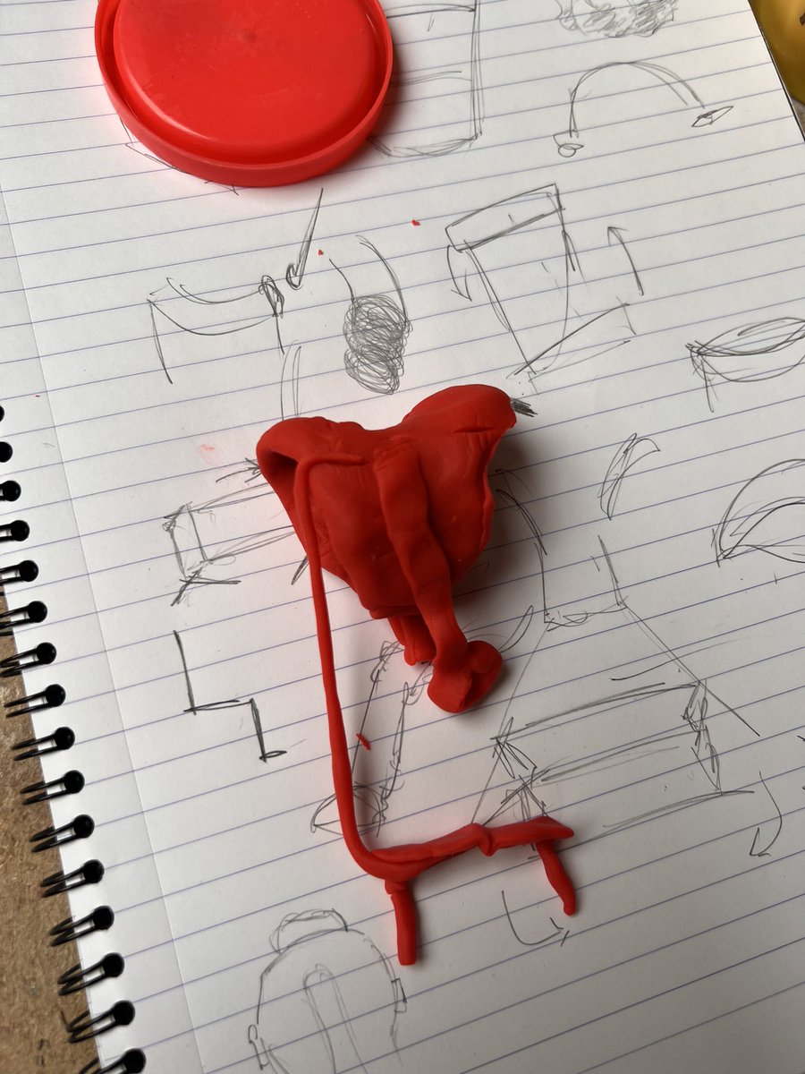 PlymColDesign's tweet photo. Some experimental sketching and development happening in sixth form this afternoon. Playdoh and cardboard make great modelling materials https://t.co/ETunEF6gfb